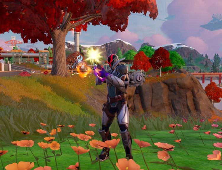 Picture showing a player using CA-87 Jawa Scatter Blaster weapon in Fortnite.