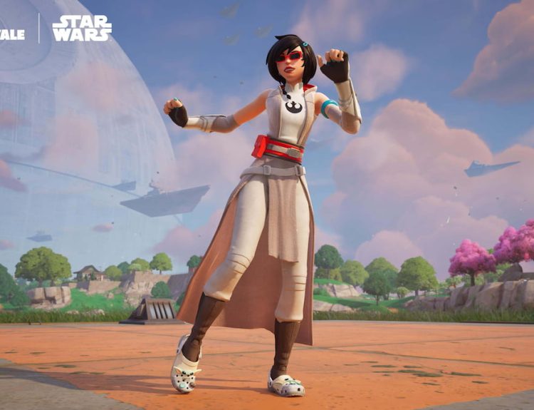 Picture showing a Fortnite character dancing in the game.