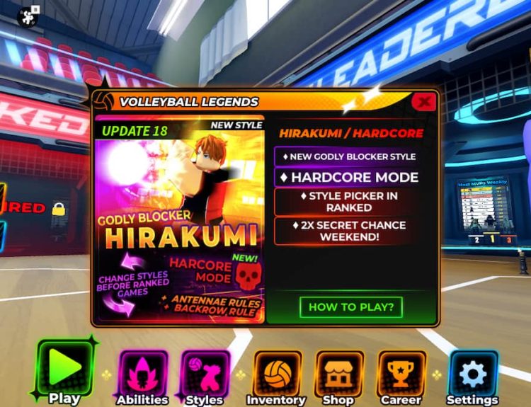 Picture showing the Hirakumi style in Volleyball Legends.