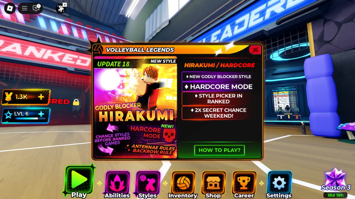 Picture showing the Hirakumi style in Volleyball Legends.