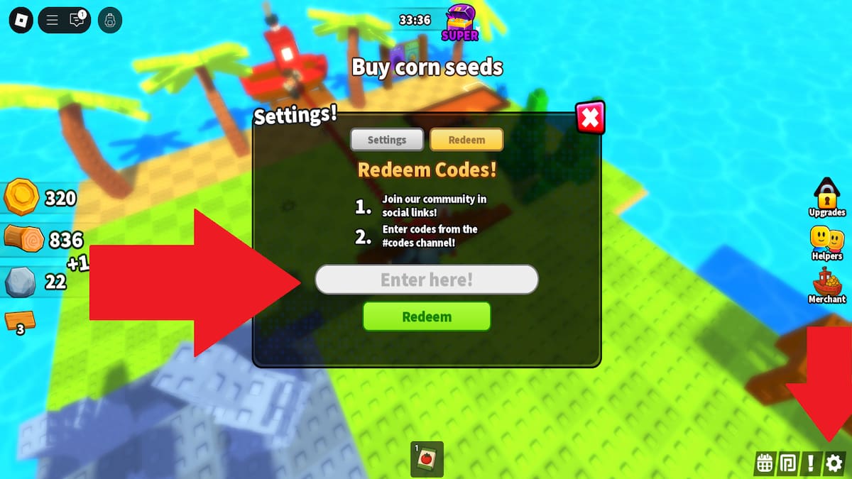 How to redeem Build An Island codes.