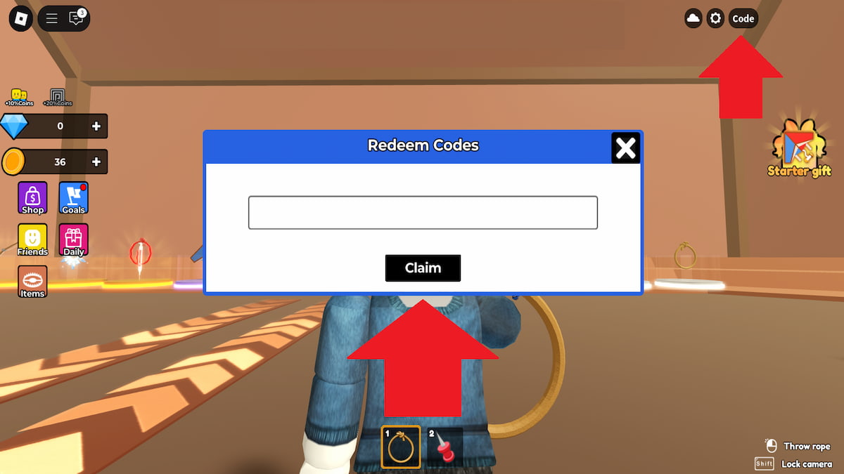 How to redeem Rope Battles codes.