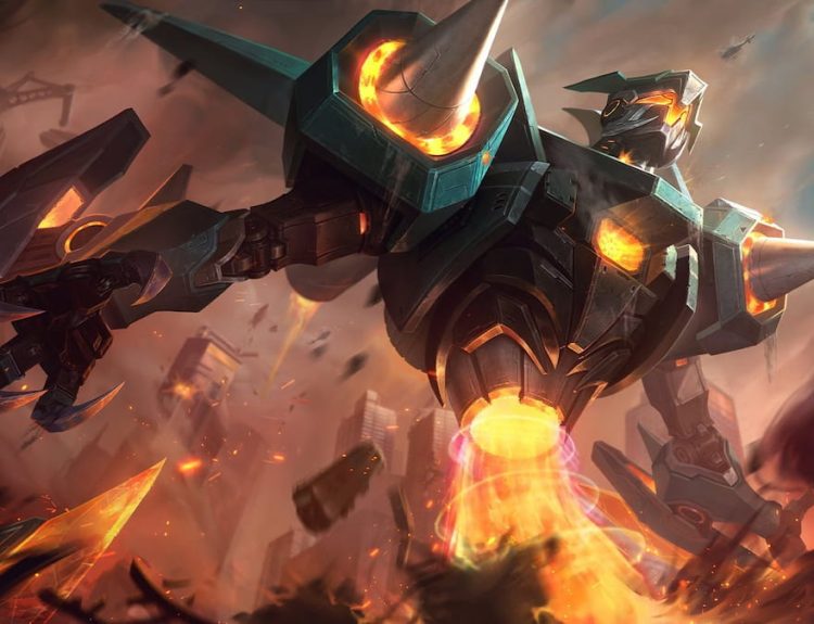 Picture showing MECHA Nocturne in League of Legends.
