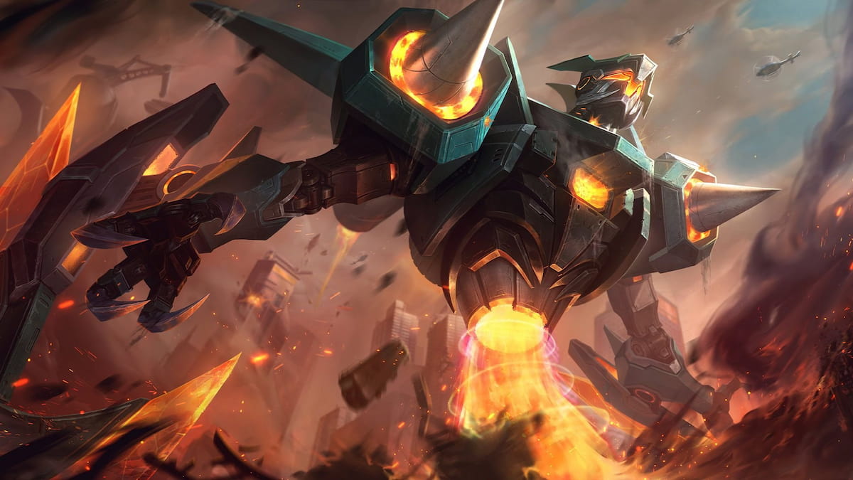 Picture showing MECHA Nocturne in League of Legends.