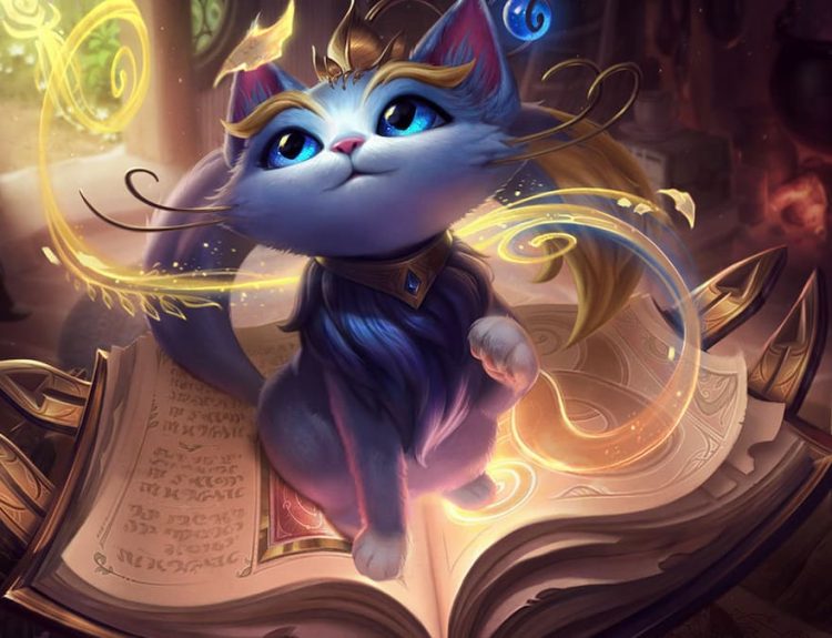 Picture showing Yuumi in Bandle City in League of Legends.
