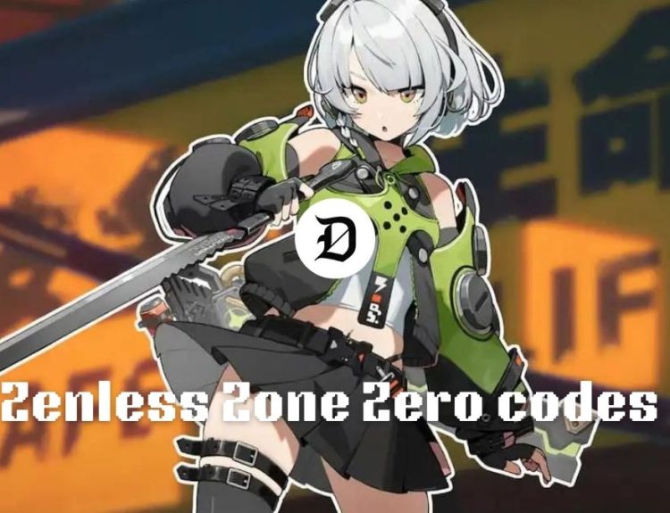 Anby holding a sword in Zenless Zone Zero in front of an orange background.