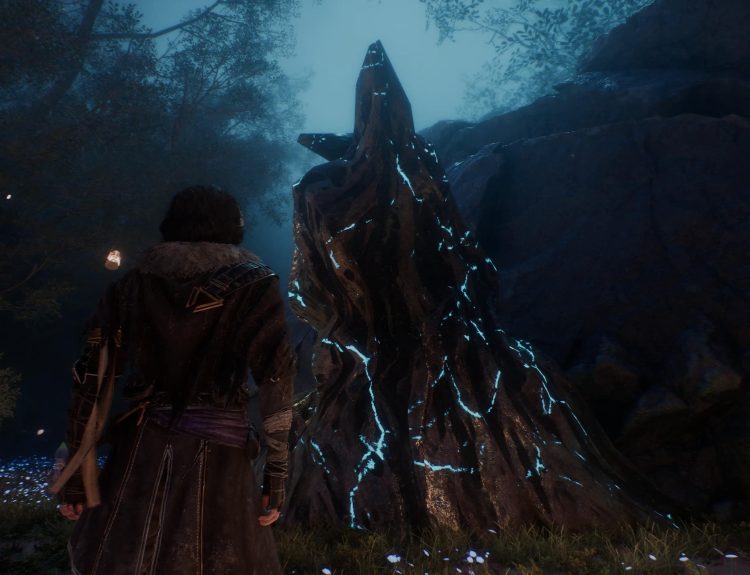 The Player Standing Near A Blue Rock