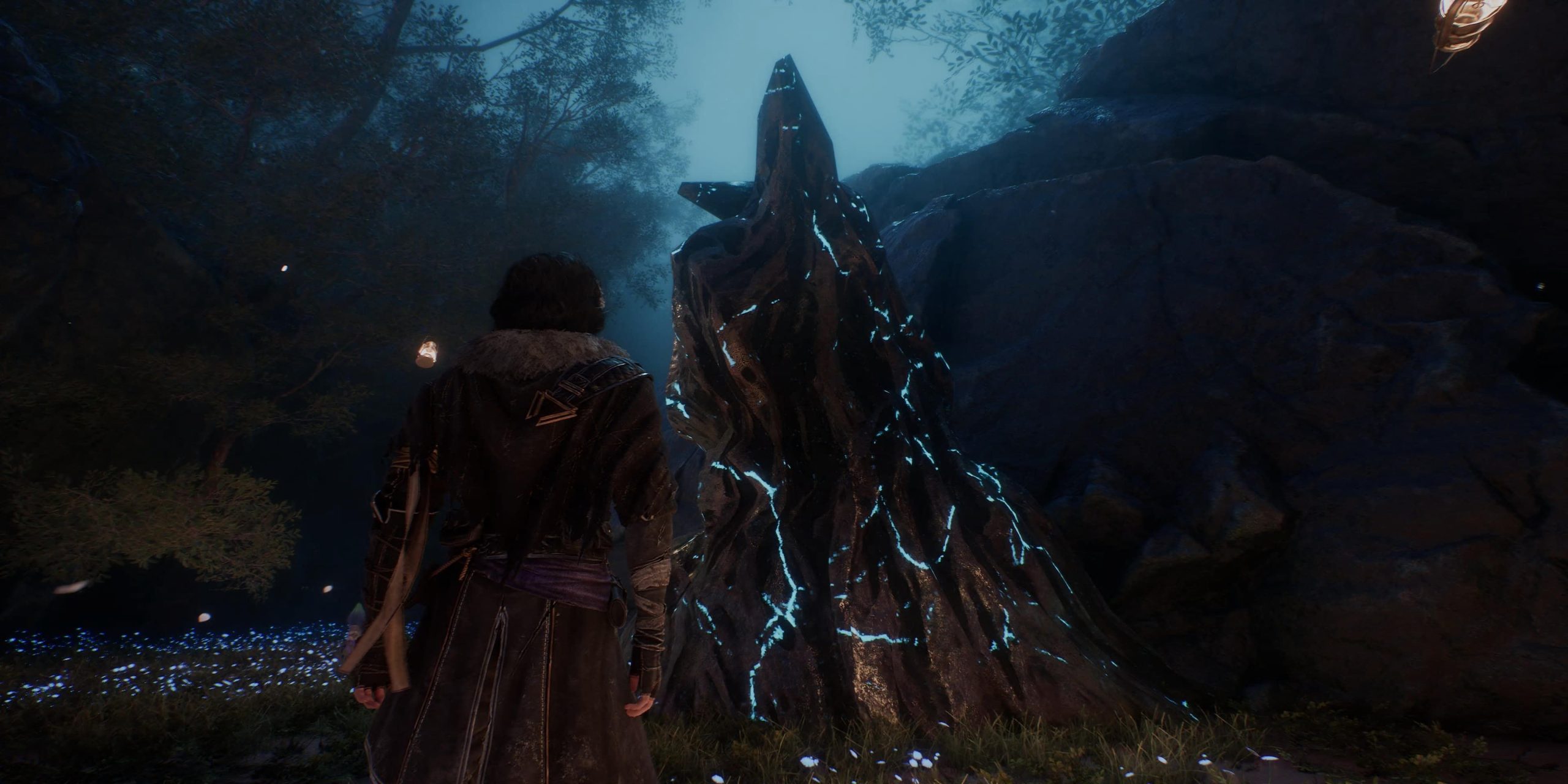 The Player Standing Near A Blue Rock
