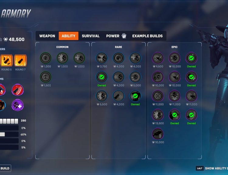 Ashe loadout in Overwatch 2 Stadium