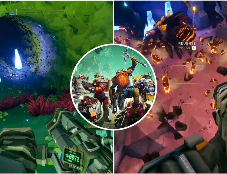 Featured Image For Deep Rock Galactic Showcasing Machine Gun and Grenade Launcher