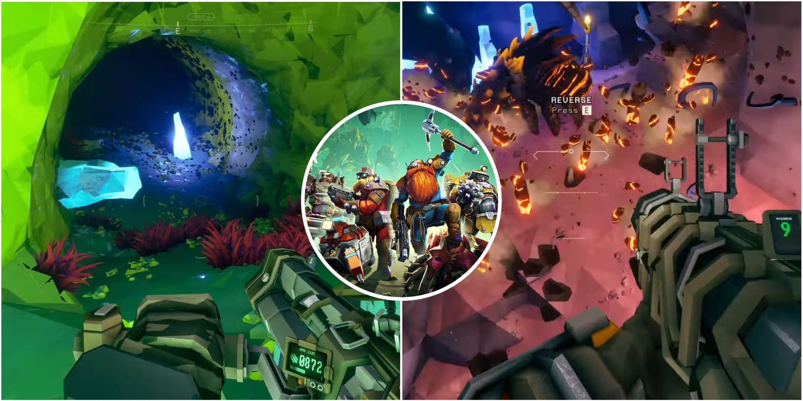 Featured Image For Deep Rock Galactic Showcasing Machine Gun and Grenade Launcher