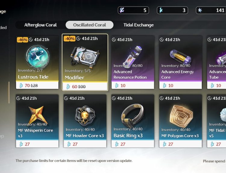 Modifier in Wuthering Waves Item Exchange