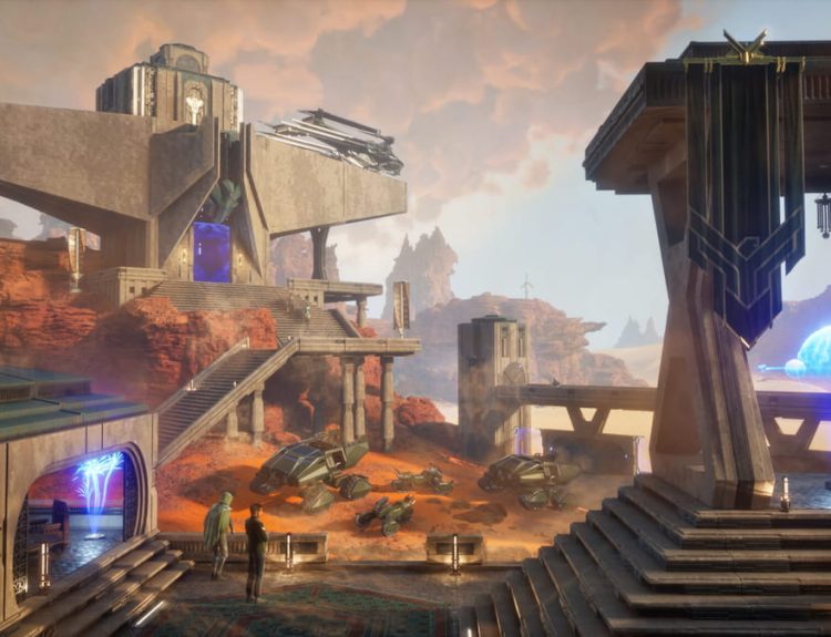 Picture showing Dune Awakening buildings.