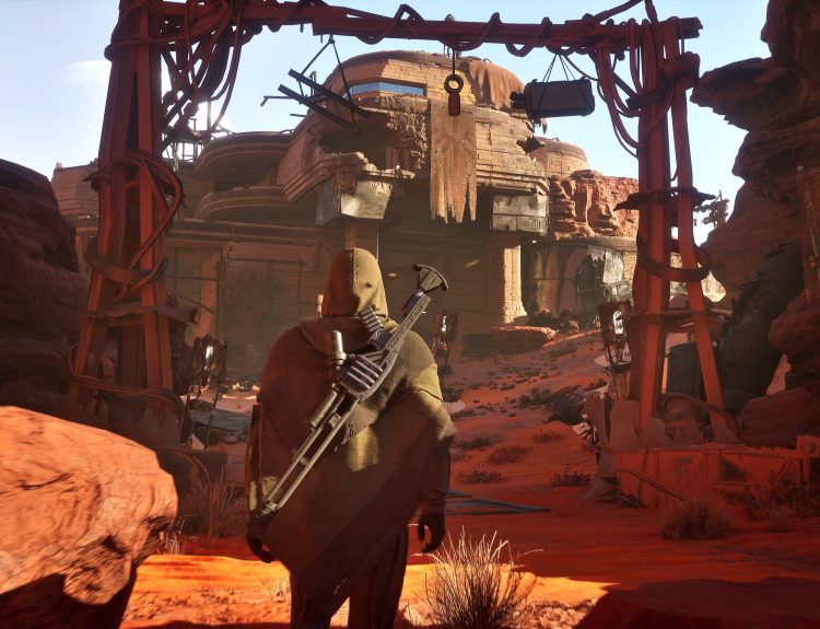 Dune Awakening player screenshot of a character standing in the third person view