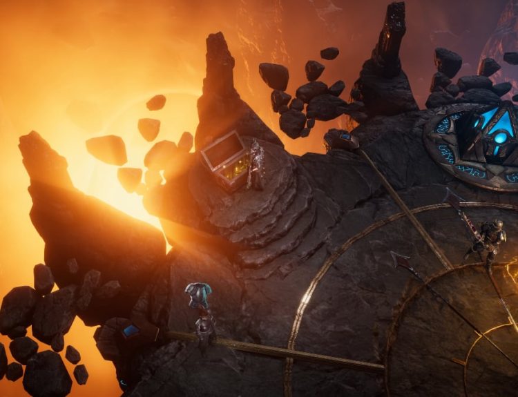 A player in Last Epoch opening a chest.