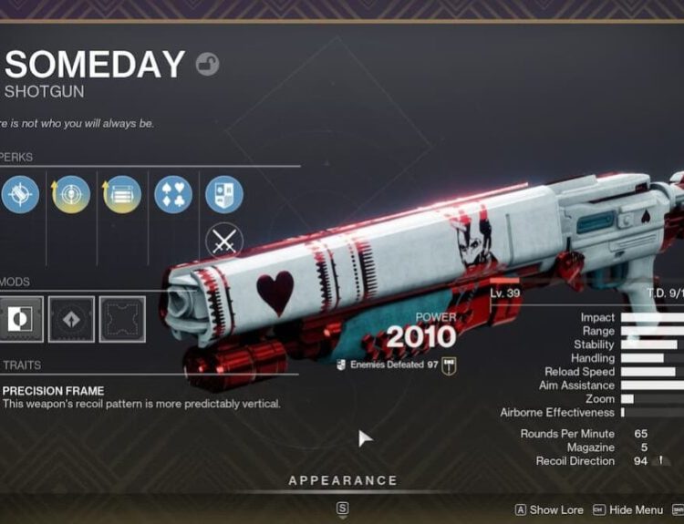 Someday shotgun in Destiny 2