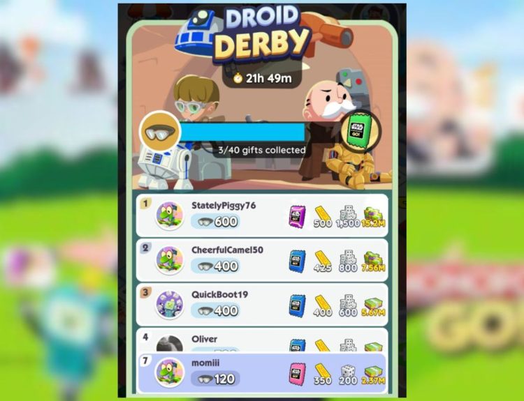 droid derby monopoly go