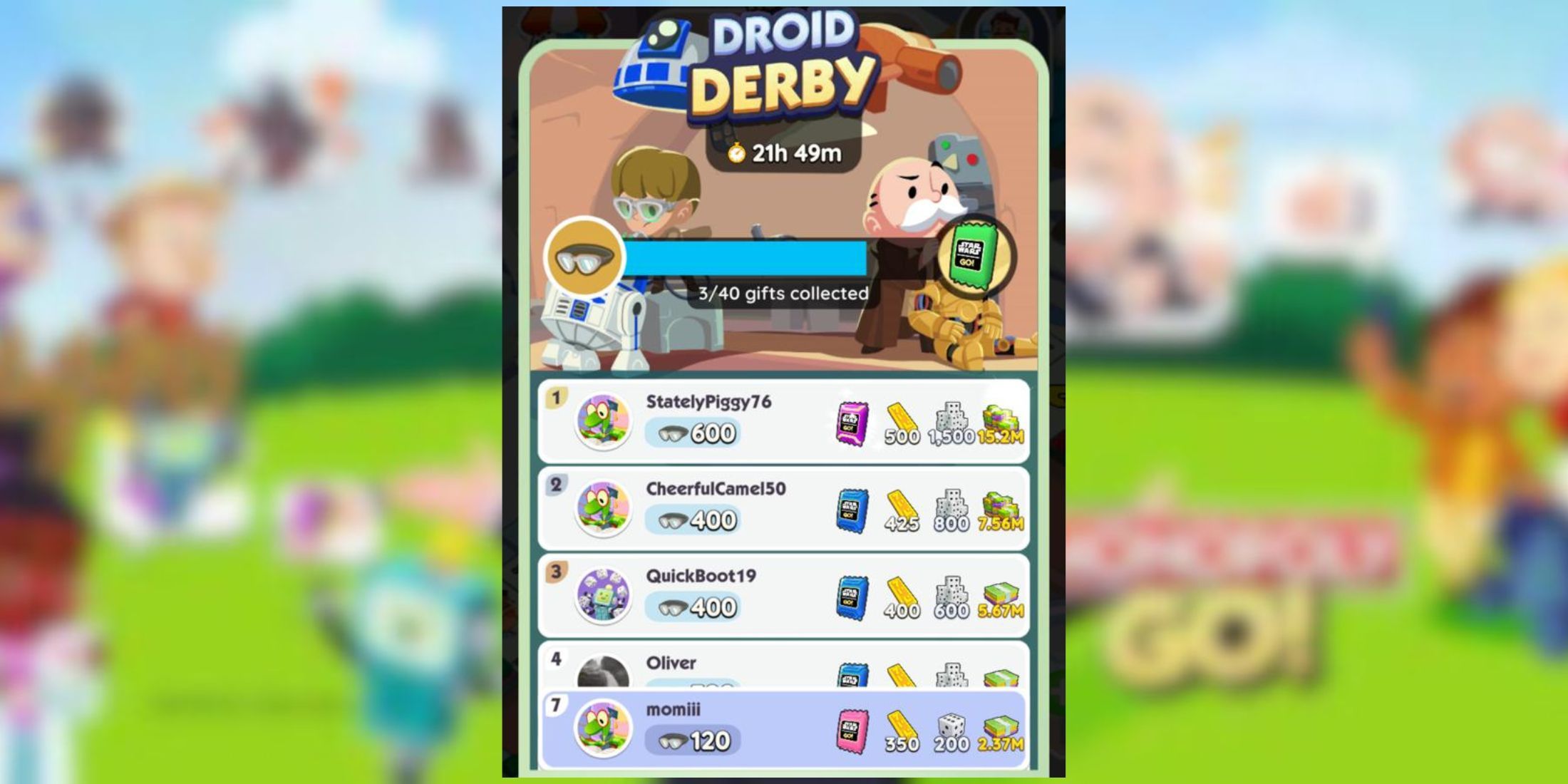 droid derby monopoly go