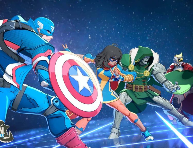 Captain America, Ms. Marvel, Doctor Doom, and Star-Lord in Marvel Tokon Fighting Souls.