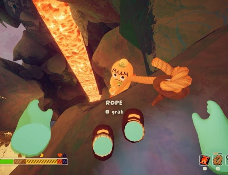 in-game screenshot of PEAK featuring the rope tool.