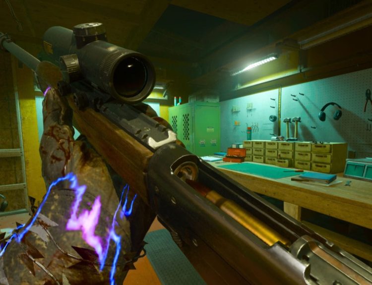 Inspecting the Essex Model 07 marksman rifle in Warzone Firing Range.