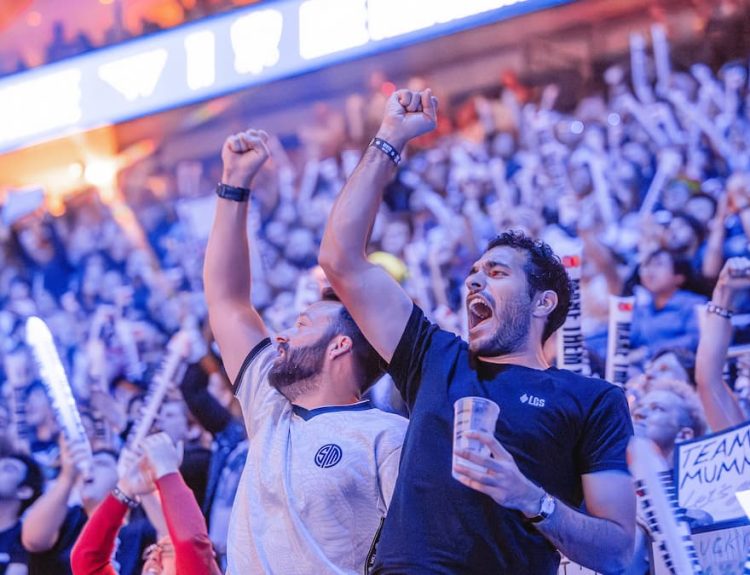 Fans show their support at the League of Legends World Championship 2024 Finals on Novemeber 02, 2024 in London.