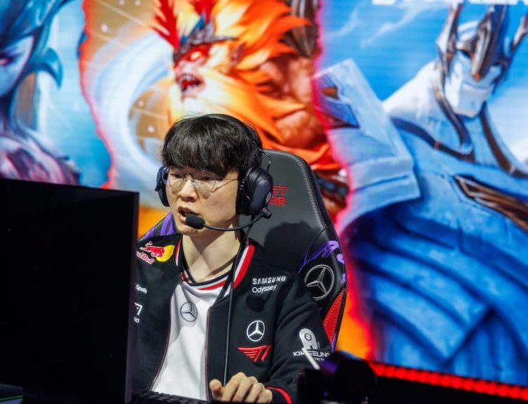 Faker of T1 competes at MSI 2025 Finals at the Pacific Coliseum in Vancouver, Canada on July 12, 2025.
