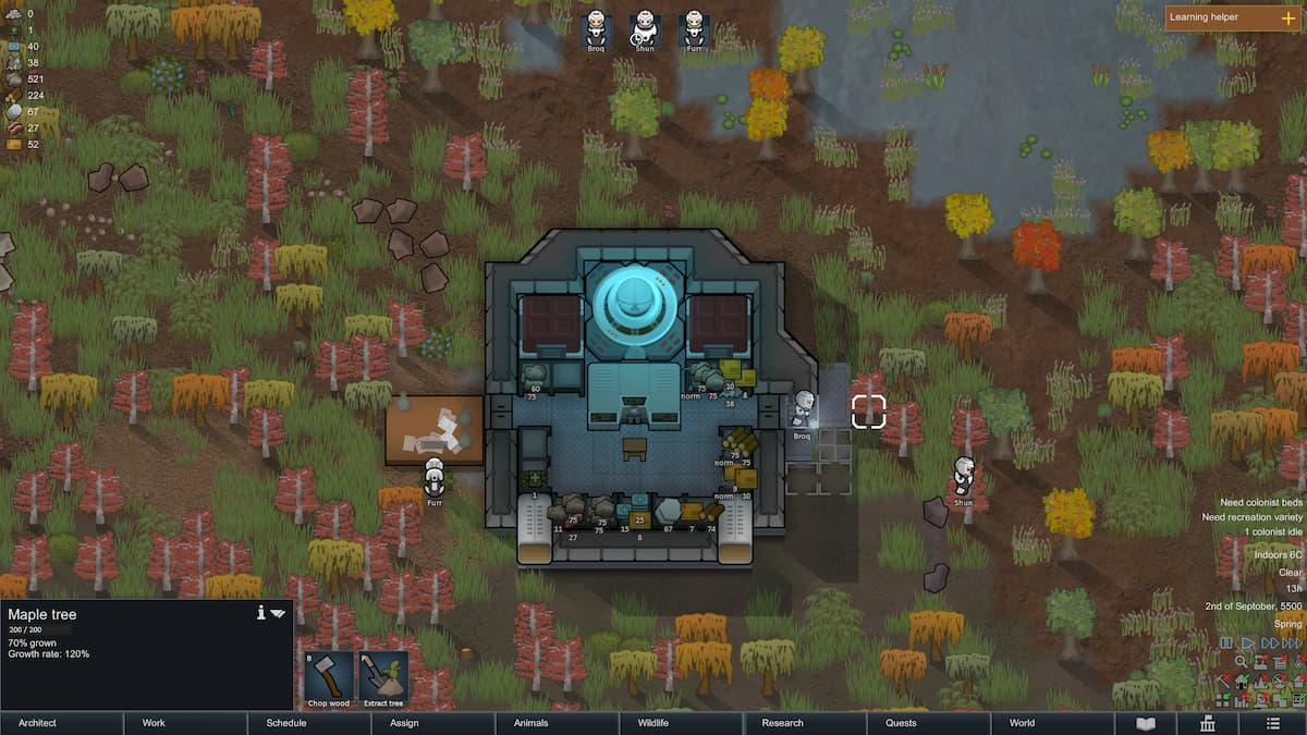 Picture showing the Gravship in Rimworld Odyssey.