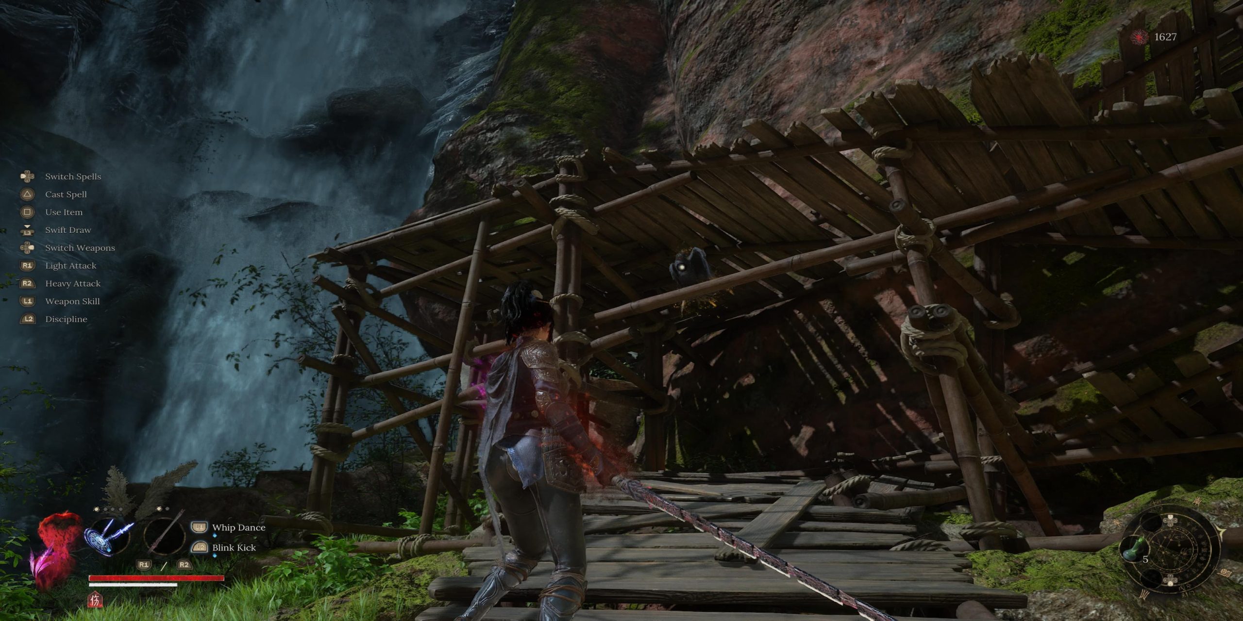 The Player Facing a Bird that Drops Aurum feathers