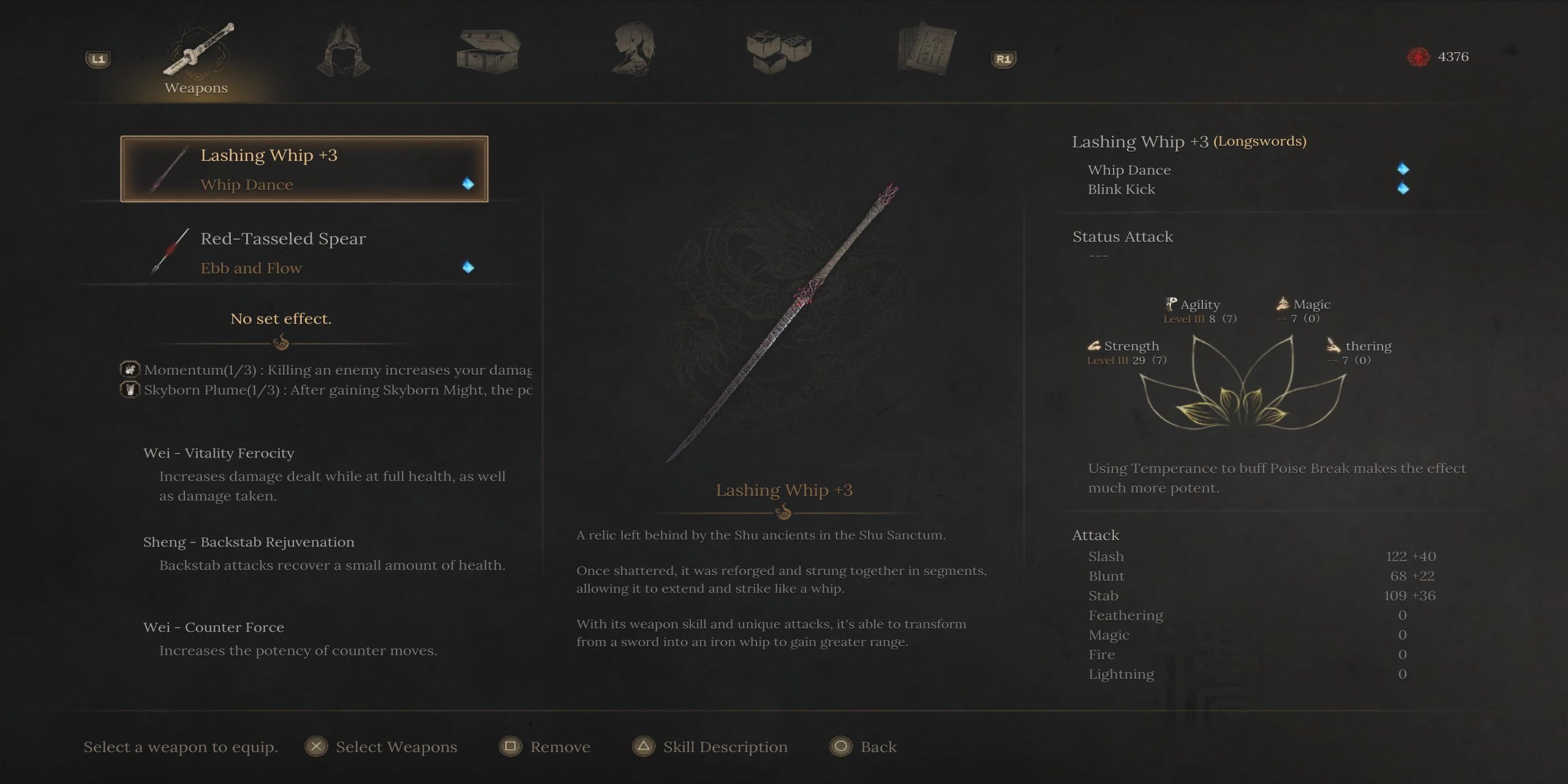 A Longsword in the Inventory That Has Mastery +3