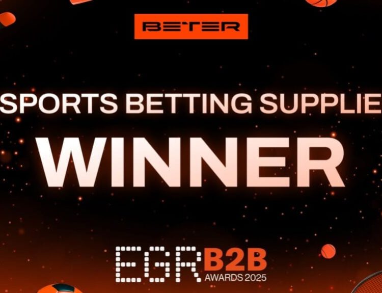 BETER's poster for winning the Esports Betting Supplier at the EGR B2B Awards 2025.