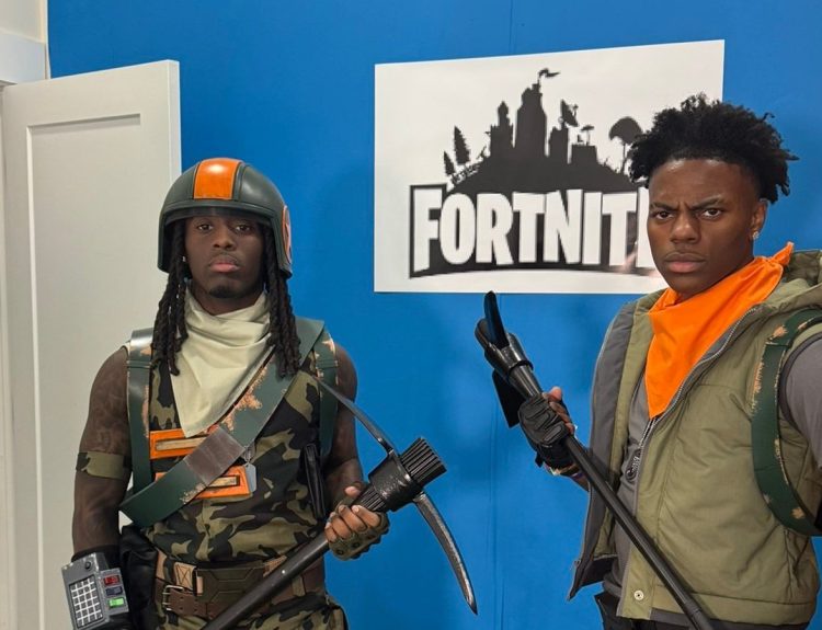 Image featuring IShowSpeed and Kai Cenat cosplaying as Fortnite characters.