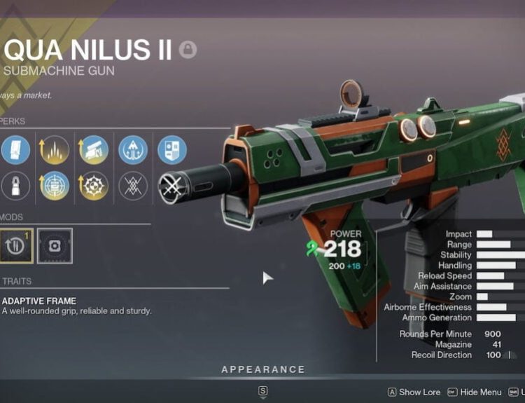 Qua Nilus II roll in Destiny 2