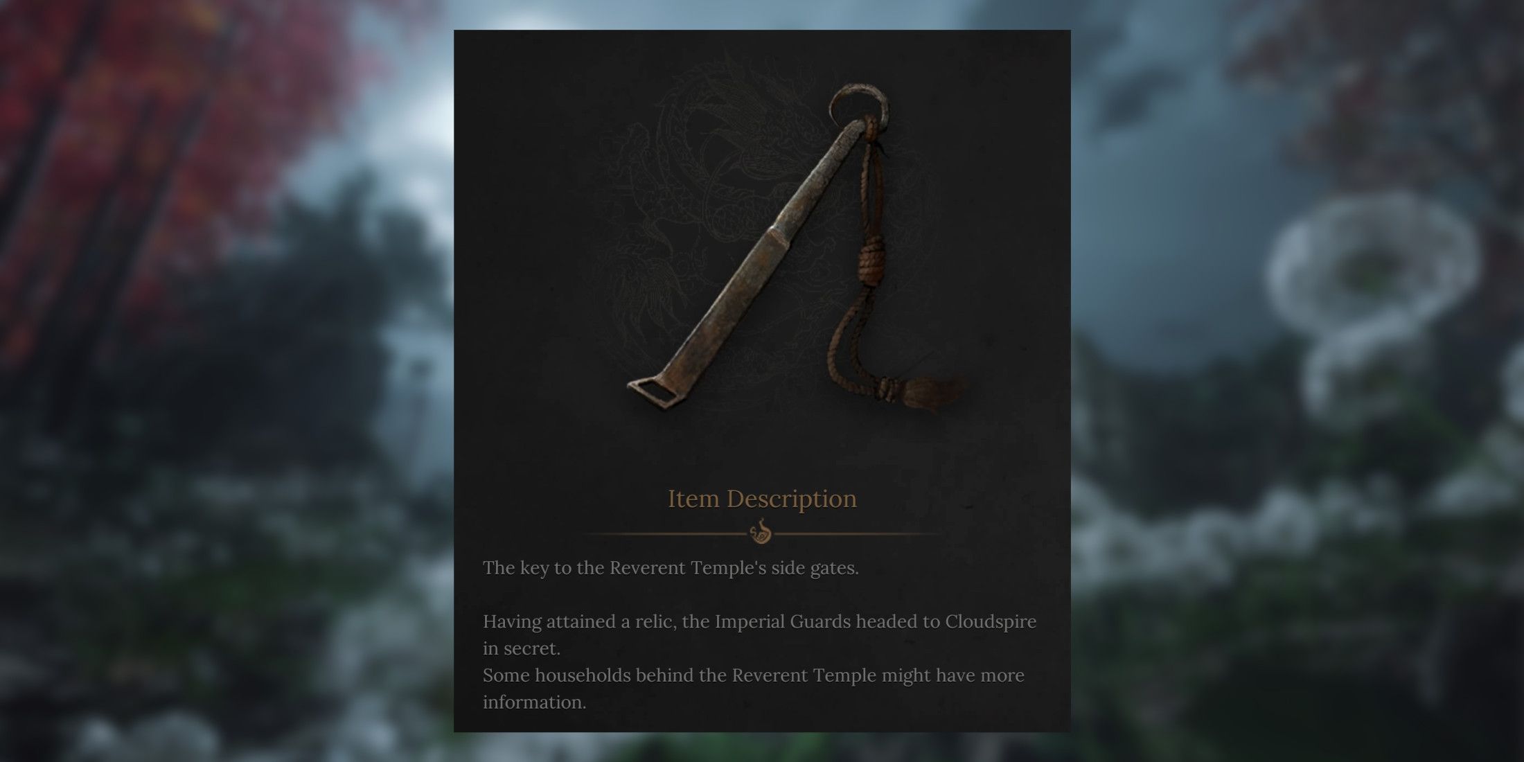 wuchange fallen feathers reverent temple key location