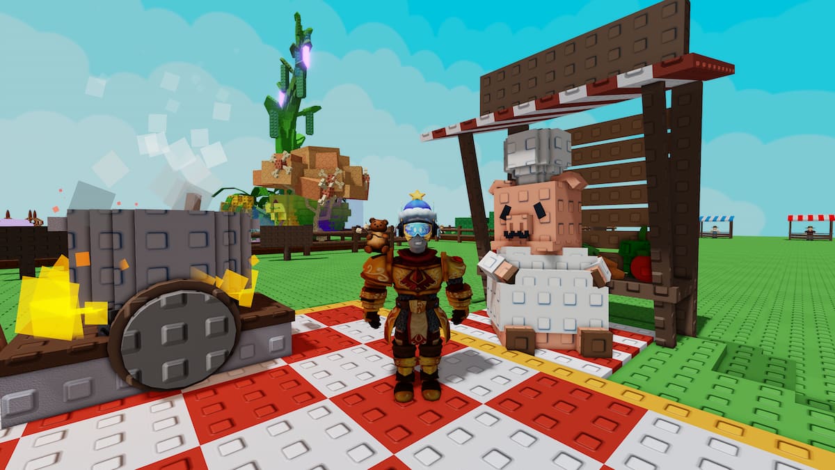 Picture showing player with Chris for food in Grow a Garden.