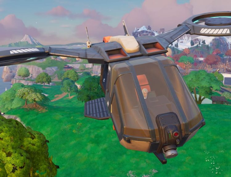 Picture showing the flying Hammerhead Choppa in Fortnite.