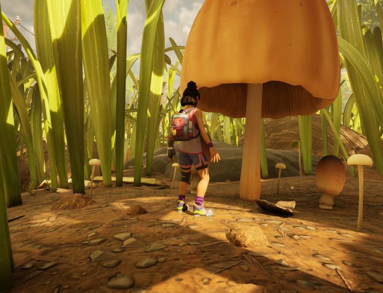 Player looking at Mushrooms in Grounded 2