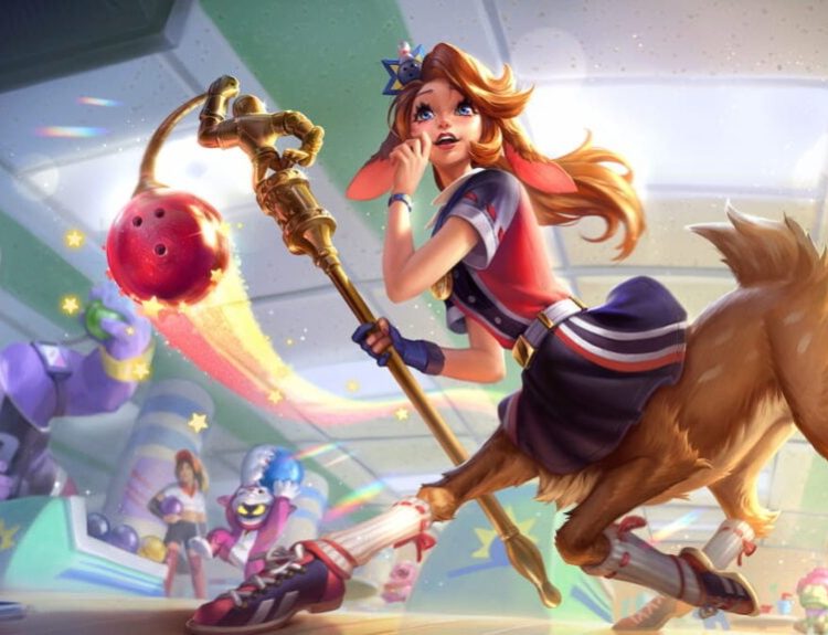Picture showing the Bowling League Lillia skin in League of Legends.