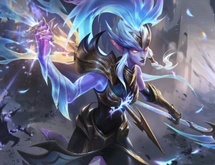 Picture showing the Dawnbringer Kalista skin in League of Legends.