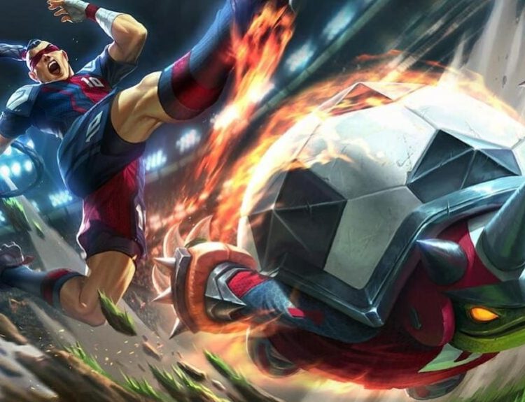 Picture showing the Sweeper Rammus skin in League of Legends.