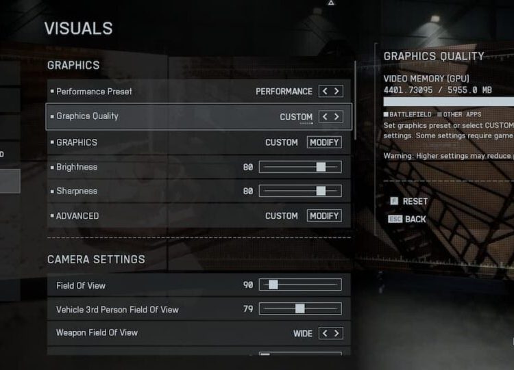 Graphics settings Battlefield 6