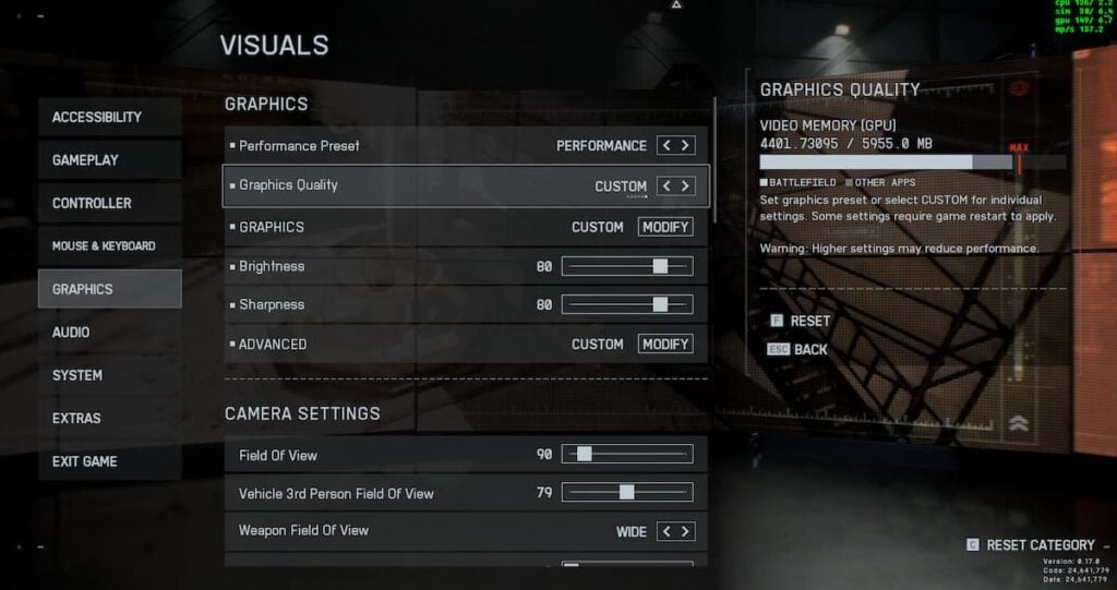 Graphics settings Battlefield 6