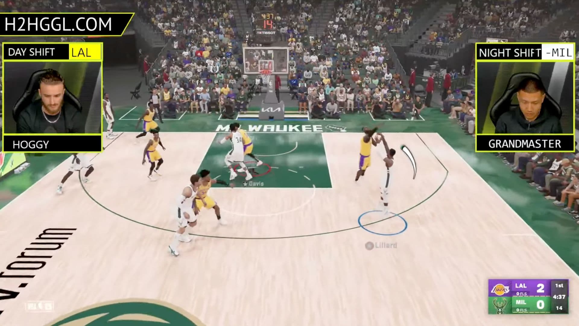 NBA 2K grand final match between Hoggy and Grandmaster in the H2H Global Gaming League.