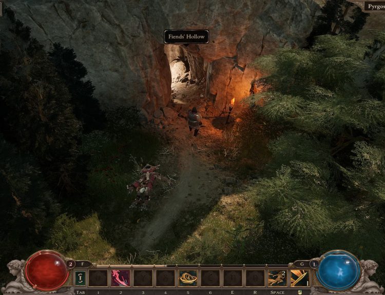 The Player Standing Outside of Fiend's Hollow