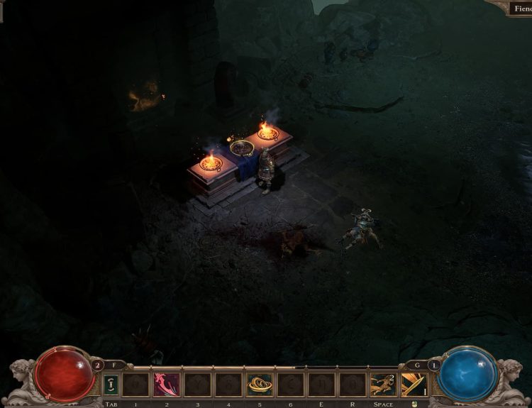 The Player Lighting Basins In Front