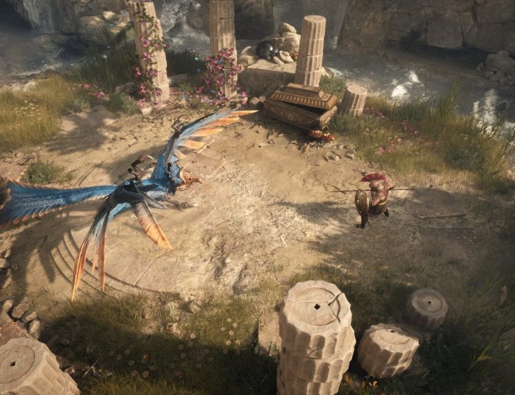 The Player Facing a Beast in Combat