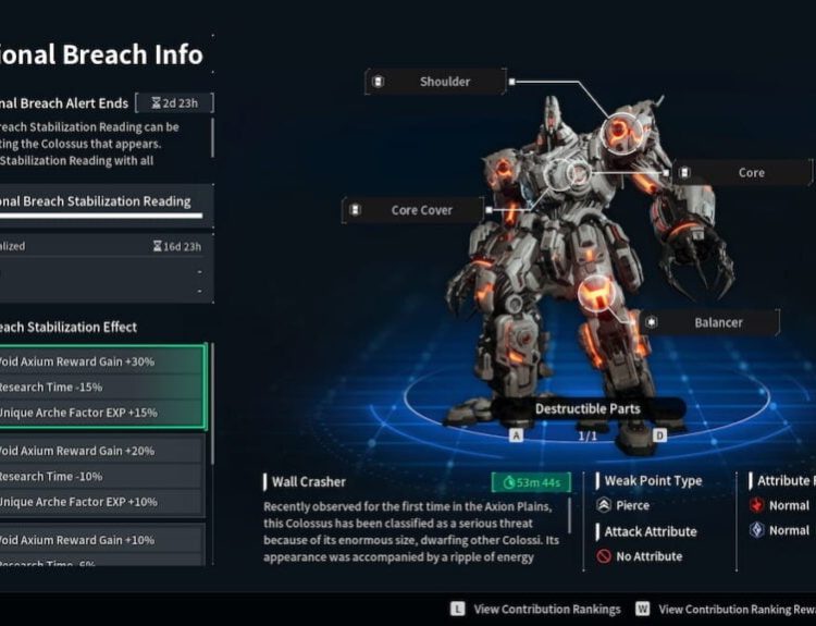 Wall Crasher boss overview in The First Descendant