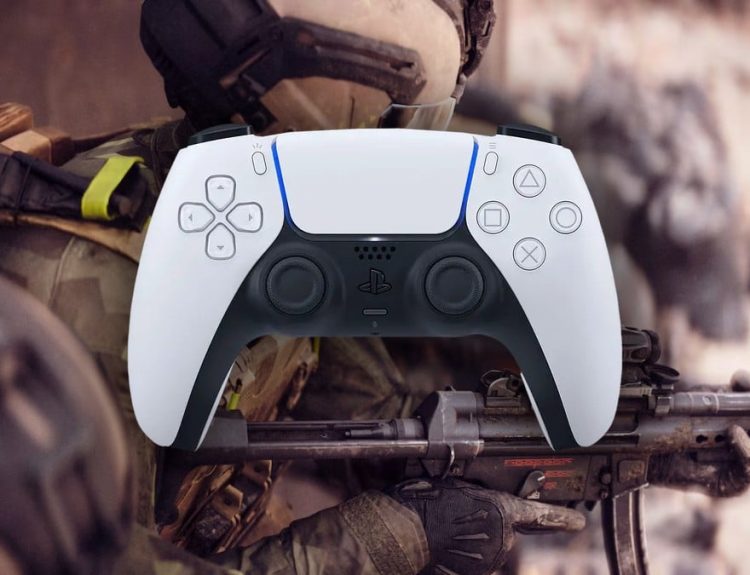an image of a DualSense controller on a BF6 background