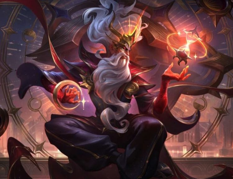 Picture showing the Arcana Zilean skin in League of Legends.