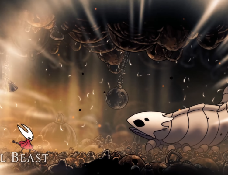 Picture showing Bell Beast in Hollow Knight Silksong.
